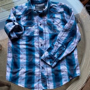 Blue button down long sleeve shirt